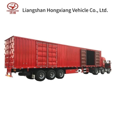 53ft droog van semi-trailer met aluminium legering Cargo Box Leaf Spring Suspension Grade