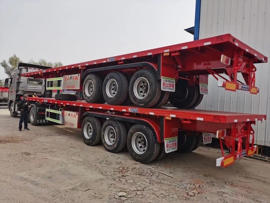 3-assige 40t60t platbed-trailer voor vrachtwagens geschikt voor klantvereisten