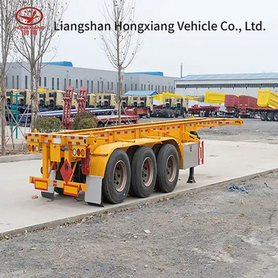 Zelfdumpingcontainer vervoerder skelet half-aanhangwagen staalcontainer chassis aanhangwagen