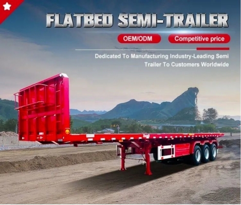 ABS-remsysteem tegen vergrendeling 20FT 40FT Dubbele platbed-container aanhangwagen platbed-aanhangwagen