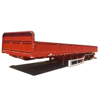 60 ton 3/4-assige zelfdompende platbed-trailer voor niet-zelfdompende containers