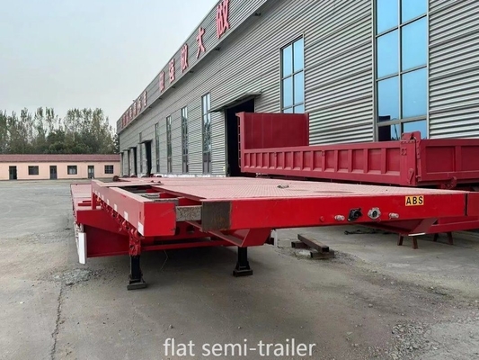 60 ton 3/4-assige zelfdompende platbed-trailer voor niet-zelfdompende containers