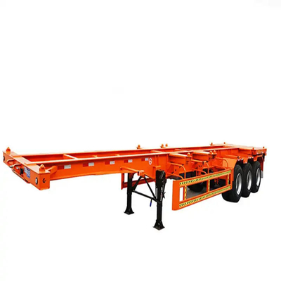Zelfdumpingcontainerchassis voor vervoer door middel van een dubbellijnsremsysteem met immobilisatie
